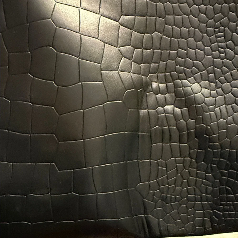 Classic Black Croc-Embossed Tote Bag